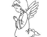 Coloring page Angel praying painted byyuan
