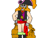 Coloring page Pirate with sacks of gold painted byJabal