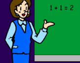 Coloring page Mathematics teacher painted byHOLA