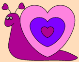 Coloring page Heart snail painted byzoe