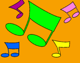 Coloring page Musical notes painted byBailey