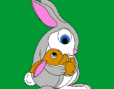 Coloring page Mother rabbit painted byWyatt