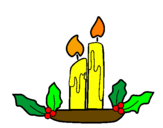 Coloring page Christmas candles painted byzara