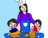 Coloring page Cooking with mom painted bysabrina