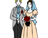 Coloring page The bride and groom III painted byLYNETTE