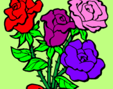 Coloring page Bunch of roses painted byema