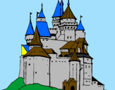Coloring page Medieval castle painted byJack savant