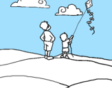 Coloring page Kite painted byPetter