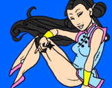 Coloring page Ninja princess painted bychloe