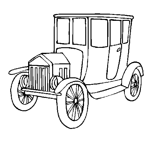 Coloring page Antique car painted byieva