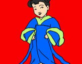Coloring page Chinese girl painted byrosy