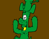 Coloring page Cactus with hat painted byMICHAEL ROSE
