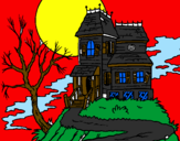 Coloring page Haunted house painted byjulia