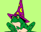 Coloring page Magician turned into a frog painted bygemaica