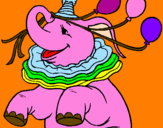 Coloring page Elephant with 3 balloons painted byNora