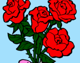 Coloring page Bunch of roses painted byashley