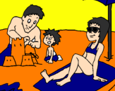 Coloring page Family vacation painted bymichael