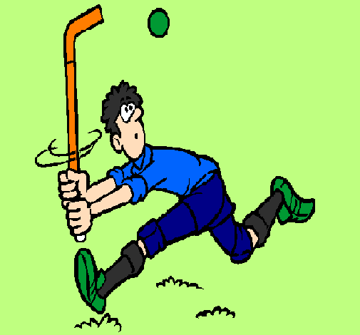 Coloring page Field hockey player painted byzz