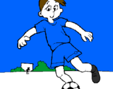 Coloring page Playing football painted byindian