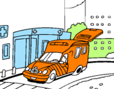 Coloring page Ambulance at the hospital painted bygFFFDbor