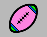 Coloring page American football ball II painted byLovely cats