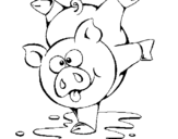 Coloring page Piglet playing painted byyuan