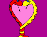 Coloring page Snakes in love painted bykendall