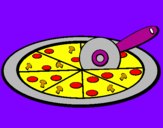 Coloring page Pizza painted byMarcella