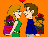 Coloring page Couple in love painted bymiley emily