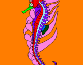 Coloring page Oriental sea horse painted byEleni