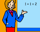 Coloring page Mathematics teacher painted byjulia