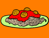 Coloring page Spaghetti with meat painted byjessica.d