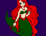 Coloring page Little mermaid painted bychico