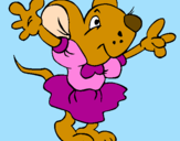 Coloring page Rat wearing dress painted byMichelle