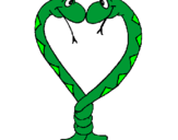 Coloring page Snakes in love painted bychofitas
