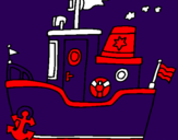 Coloring page Boat with anchor painted byDominic