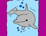 Coloring page Dolphin painted bysara