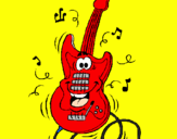 Coloring page Electric guitar painted bysuper crazy guitar