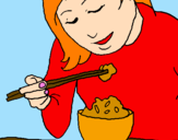 Coloring page Eating rice painted bynice1970