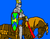 Coloring page Knight on horseback painted bytommy