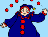 Coloring page Clown with balls painted bymichele