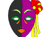 Coloring page Italian mask painted bylouise