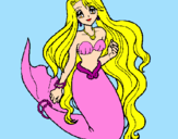 Coloring page Little mermaid painted bysofia