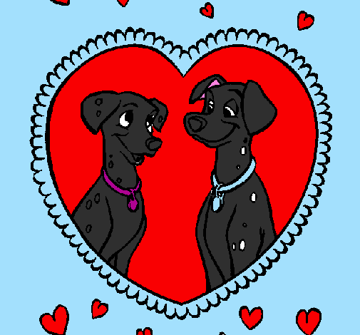 Coloring page Dalmatians in love painted bystephanie   cancel   roma