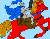 Coloring page Knight on horseback painted bynicky