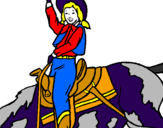 Coloring page Cowgirl painted bySir Blueitt