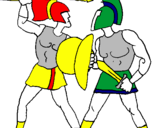Coloring page Gladiator fight painted bylauren