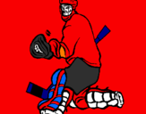 Coloring page Goaltender stopping puck painted bymarco