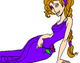 Coloring page Greek woman painted byeden