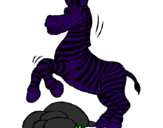 Coloring page Zebra jumping over rocks painted bymaxi